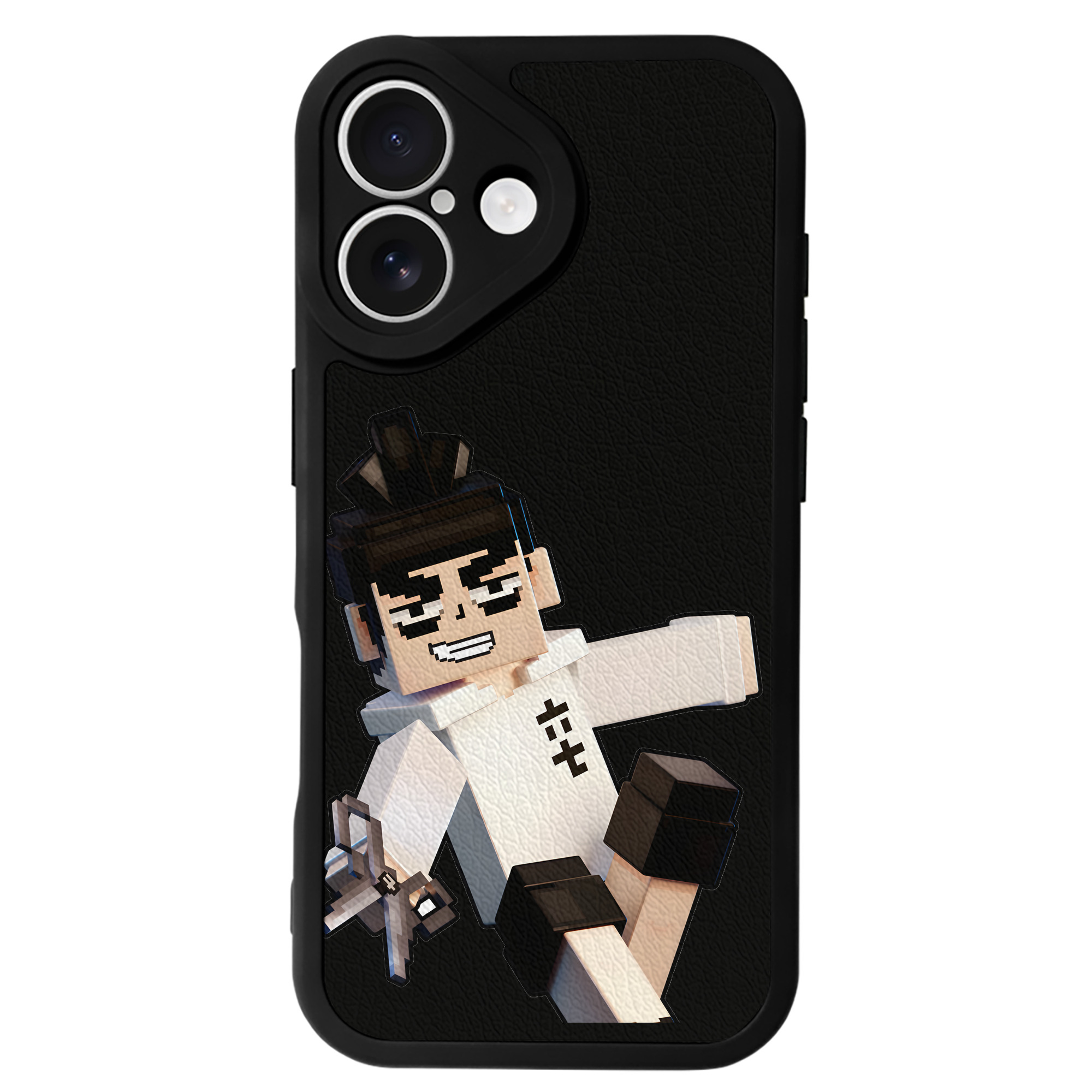（画像用） マインクラフト ブロックの世界 Minecraft MC Block world 【iPhone 16シリーズ対応】シリコンスマホケース（レザー調） 材質：シリコン